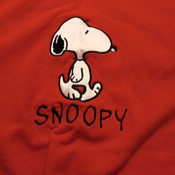 Peanuts Collection Womens Lg Red Long Sleeve Snoopy Sweatshirt - Picture 7 of 9